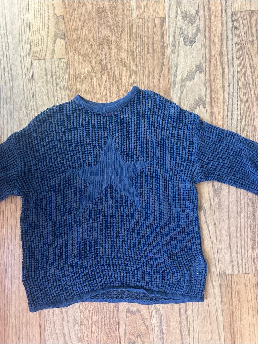 Edikted Women Navy Star Knit Sweater - Casual Crewneck